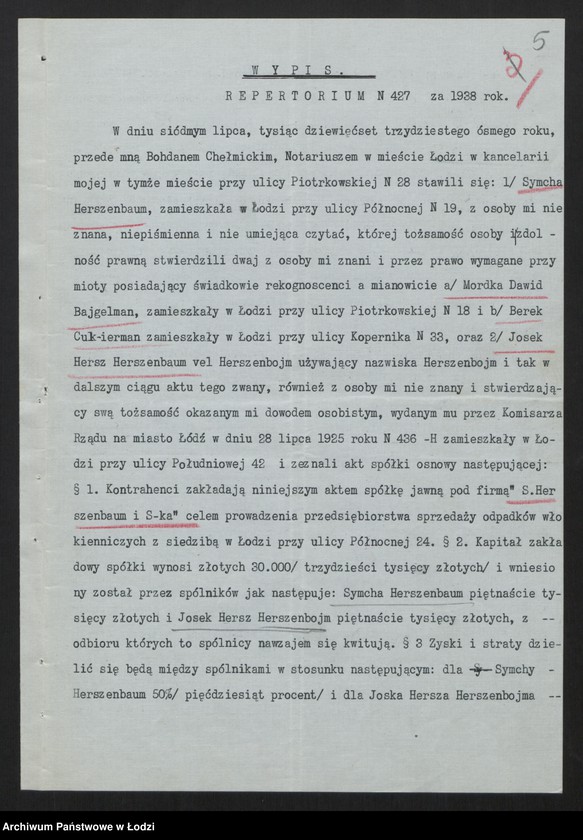 Obraz 7 z jednostki "Symcha Herszenbaum, Josek Hersz Herszenbojm- sprzedaż odpadków włókienniczych"