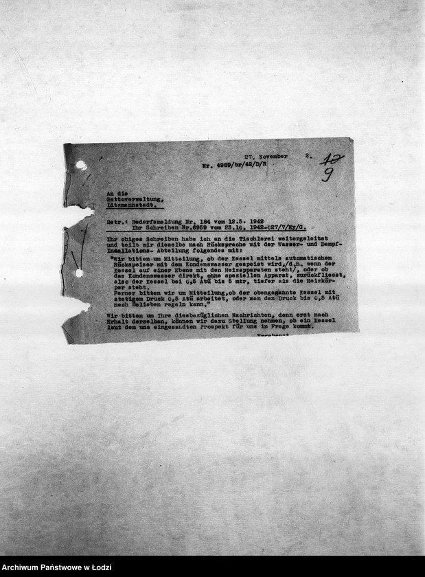 Obraz 12 z jednostki "Metall-Abteilung [Produkcja i zapotrzebowanie materiałów dla resortu pracy]"