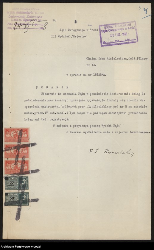 Obraz 7 z jednostki "Chaim Icek Kisielewicz – sprzedaż drobek bydlęcych"