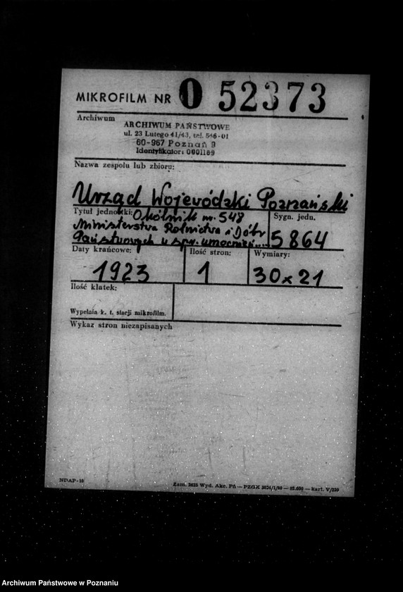 Obraz 2 z jednostki "/Okólnik nr 548 Ministerstwa Rolnictwa i Dóbr Państwowych w sprawie umocnień polowych z okresu wojny - odpis/"