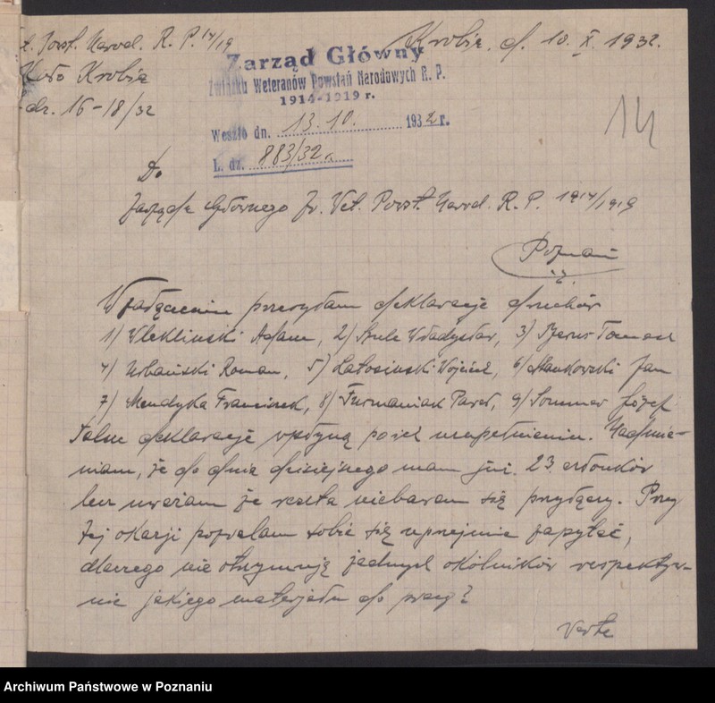 Obraz 18 z jednostki "Akta Koła Obrońców Lwowa i Małopolski Wsch. w Poznaniu."