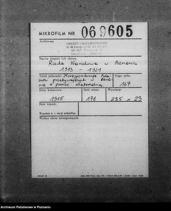 image.from.unit.number "Korespondencja Polaków przebywających w Berlinie o pomoc materialną"