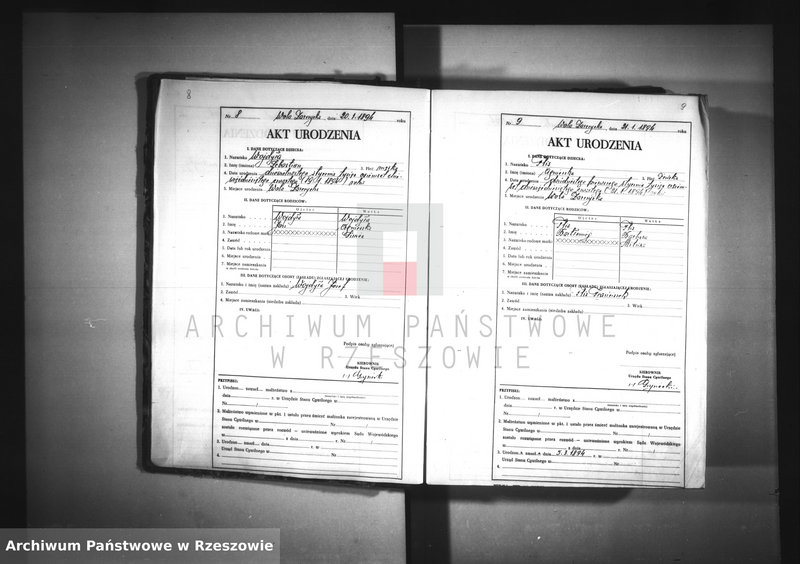 image.from.unit.number "Akta urodzeń (za lata 1894-1901, 1904-1916, 1918-1929) - Wola Zarczycka - odpis"