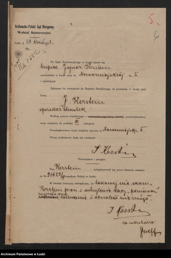 Obraz 8 z jednostki "J. Kerstein - sprzedaż chustek"