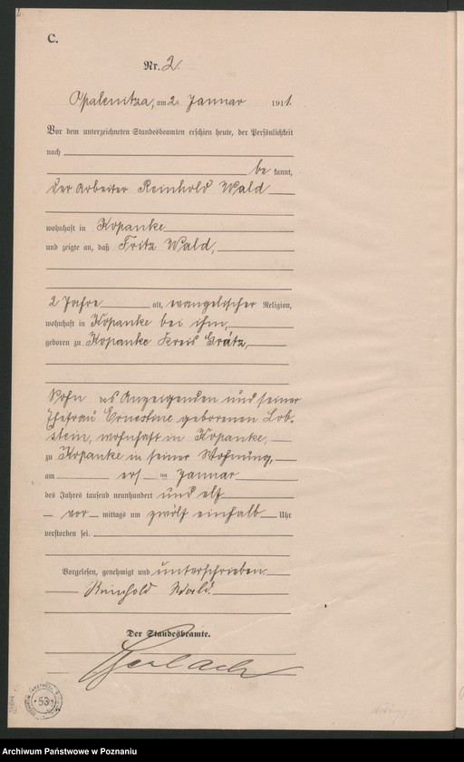 Obraz 5 z jednostki "Sterbe-Haupt-Register"