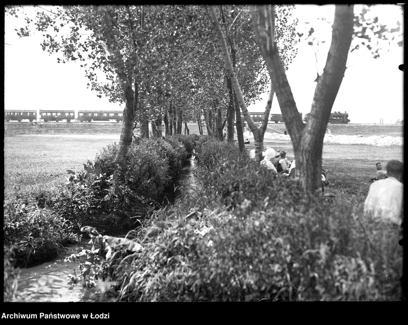 Obraz 1 z jednostki "Rzeka przed regulacją, pociąg osobowy PKP w tle"