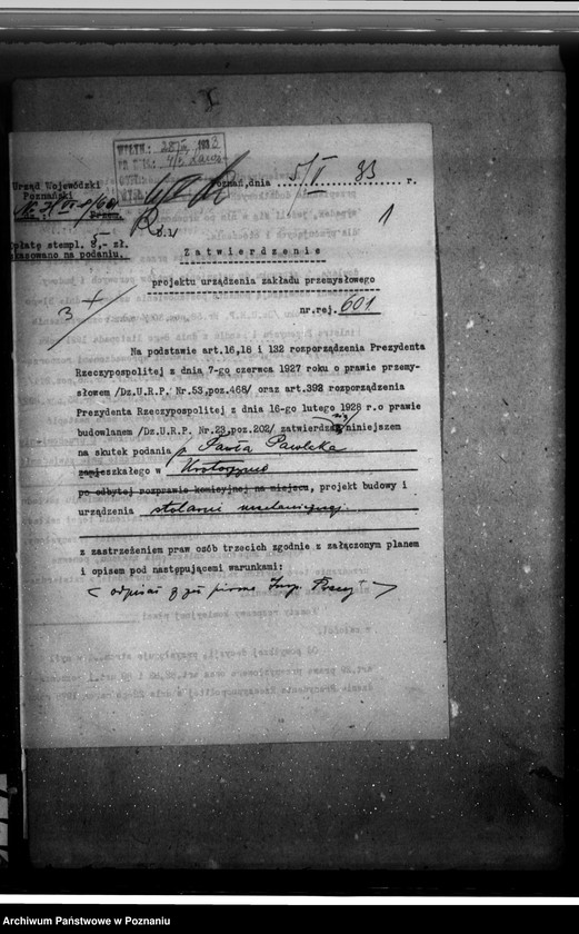 image.from.unit.number "Zatwierdzenie fabryki mebli P. Pawlaka w Krotoszynie"