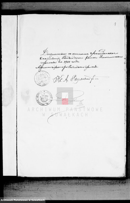 image.from.unit.number "Dokumenty Vejsejskogo Rimsko-Katoličeskogo Prichoda za 1900 god"