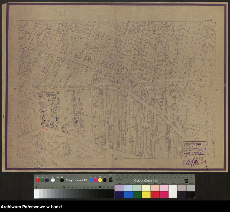 Obraz 1 z jednostki "Plan m. Łodzi 1:2000, odbitka. Sekcja NW32"