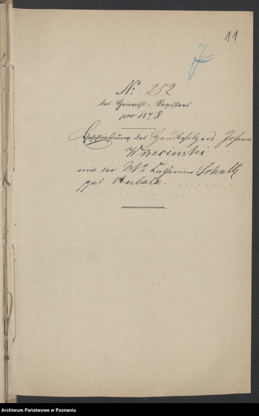 Obraz 13 z jednostki "Die von den Verlobten beigebrachten Urkunden zur Eheschliessung pro 1878"
