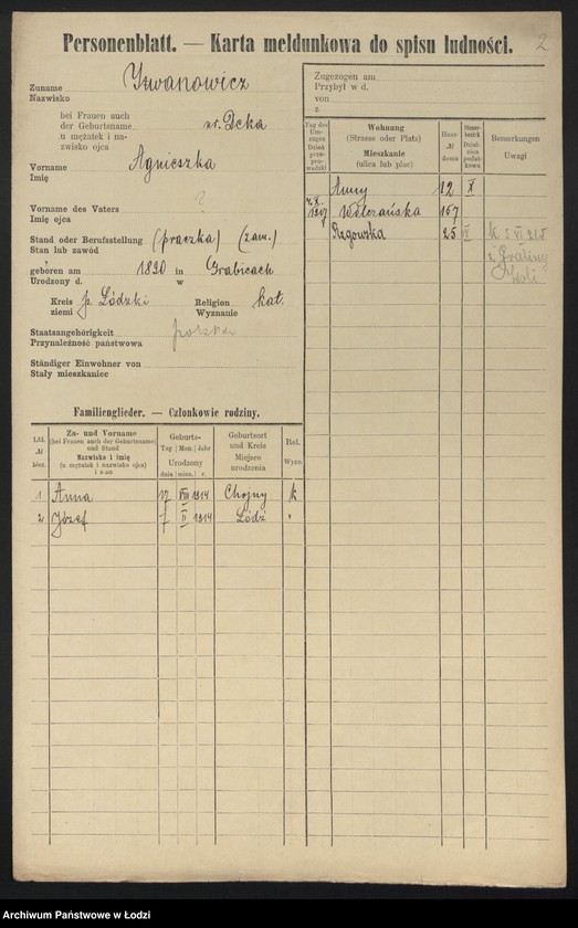 Obraz 4 z jednostki "[Spis ludności Łodzi] Iwanowicz - Izydorowicz"