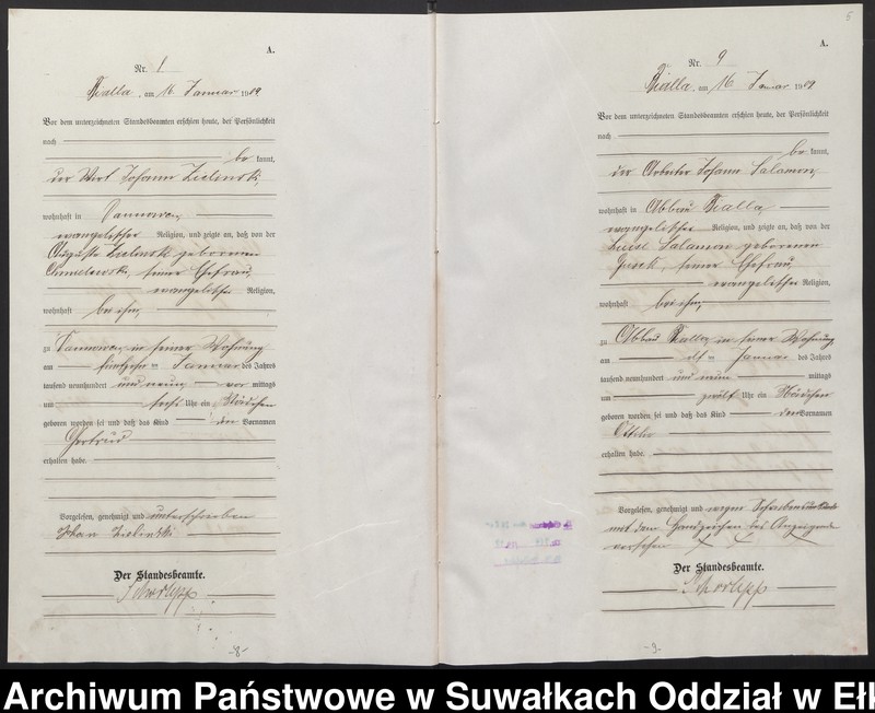 image.from.unit.number "[Geburts-Haupt-Register des Königlichen Preussischen Standes-Amtes Bialla Kreis Johannisburg]"