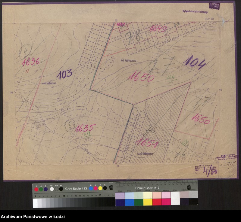 Obraz 1 z jednostki "Plan m. Łodzi 1:2000 z oznaczeniem podziału miasta na obwody i rejony spisowe. Sekcja NW73"