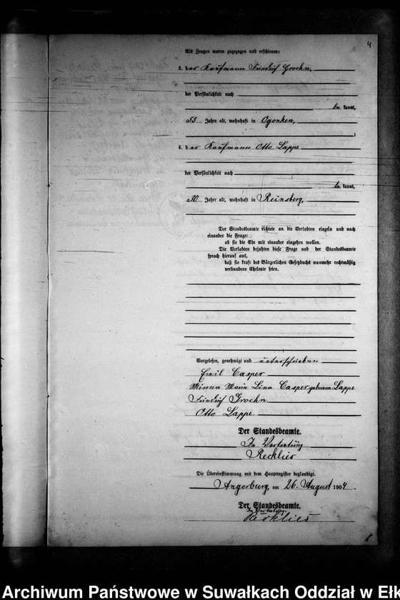 image.from.unit.number "Heirats-Neben-Register des Preussischen Standes-Amtes Gross Strengeln Kreis Angerburg"