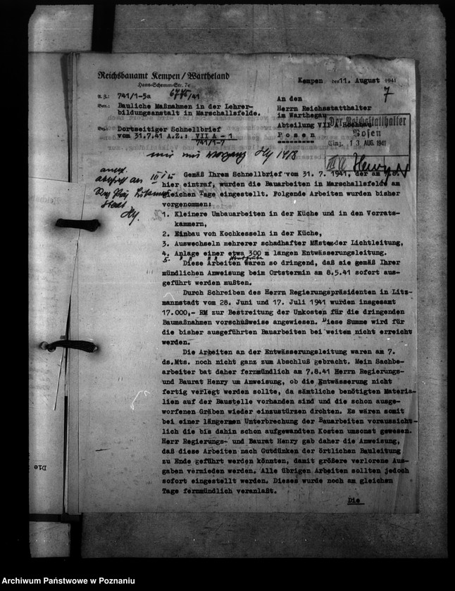 Obraz 11 z jednostki "Lehrerbildungsanstalt Marsehfelde Marszałki powiat Ostrzeszów (Zakład skonfiskowany OO. Salezjanom)"