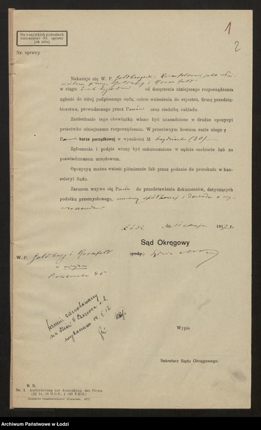 Obraz 4 z jednostki "Goldberg i Rosenfeld- spółka handlowa"