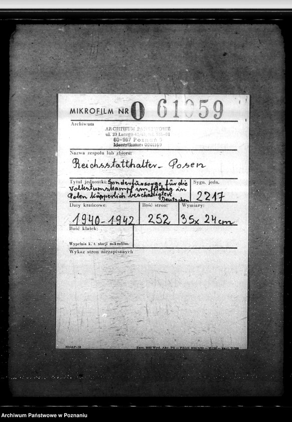 Obraz 2 z jednostki "Sonderfürsorge für die im Volkstumskampf im Feldzung in Polen körperlich beschadigten Deutschen undderen Hinterbliebenen"