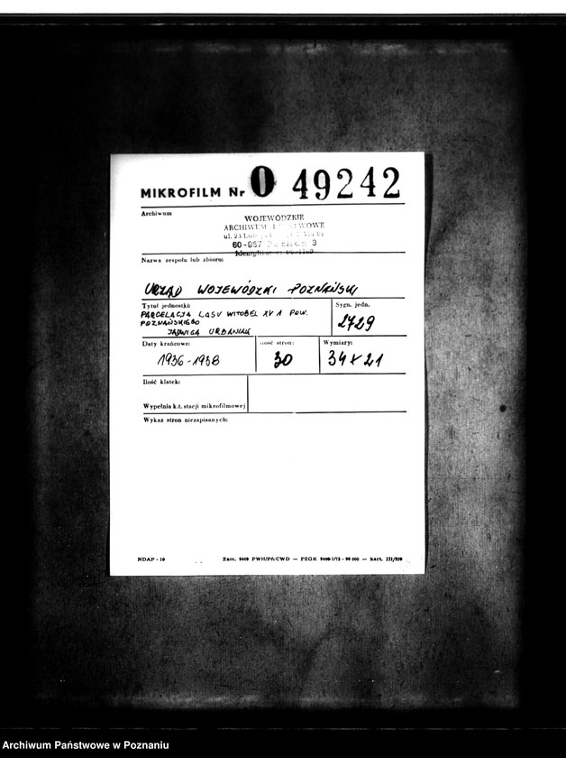 Obraz 2 z jednostki "Parcelacja lasu Witobel XV powiatu poznańskiego Jadwiga Urbaniak"