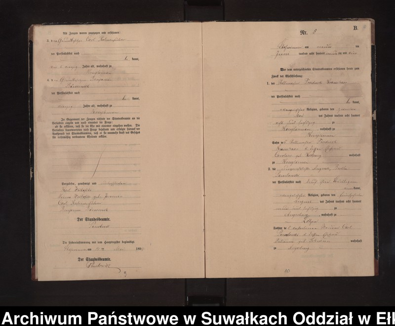 image.from.unit.number "Heiraths-Neben-Register des Preussischen Standes-Amtes Stasswinnen Kreis Lötzen"