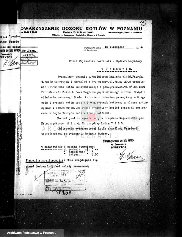 Obraz 10 z jednostki "Parowy fabryka wyrobów cukrowych i marmolad w Bydgoszczy własność K. Mazgaja nr woj. kotła 5644"