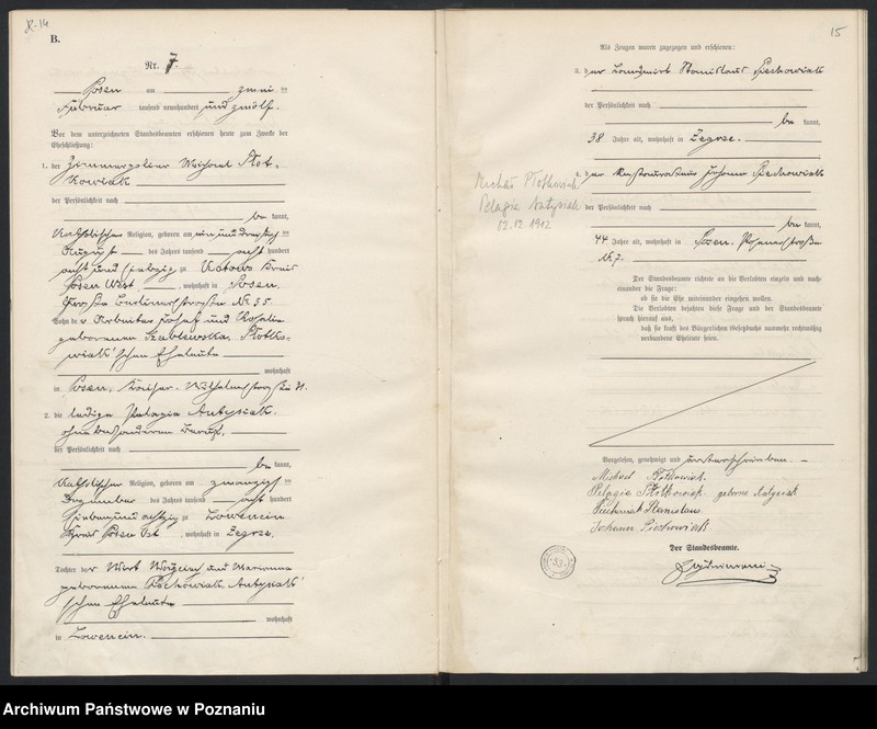 Obraz 10 z jednostki "Księga miejscowa małżeństw [Rejestr główny małżeństw]"