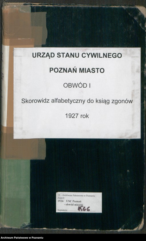 Obraz 2 z jednostki "Spis alfabetyczny zgonów za 1927"