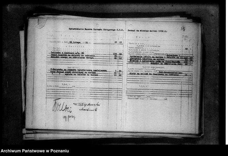 Obraz 19 z jednostki "Sprawozdania kasowe Zarządu Okręgowego Zjednoczenia Zawodowego Polskiego"