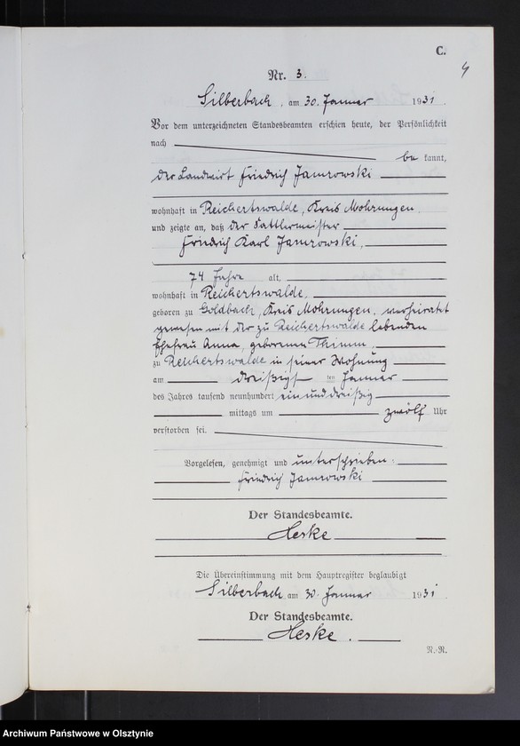 image.from.unit.number "Sterbe-Neben-Register Nr 1 - 26"
