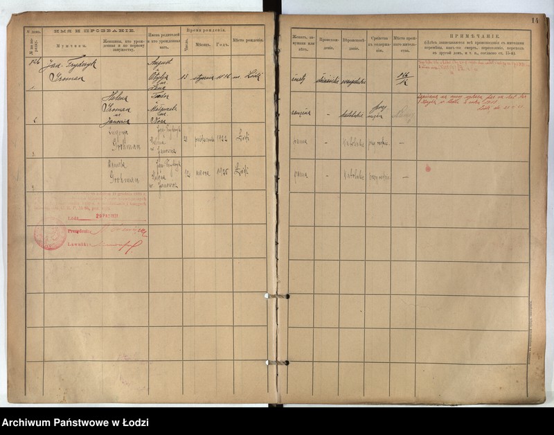 Obraz 10 z jednostki "[Księga ludności stałej m. Łodzi guberni piotrkowskiej nr domu 826-831]"