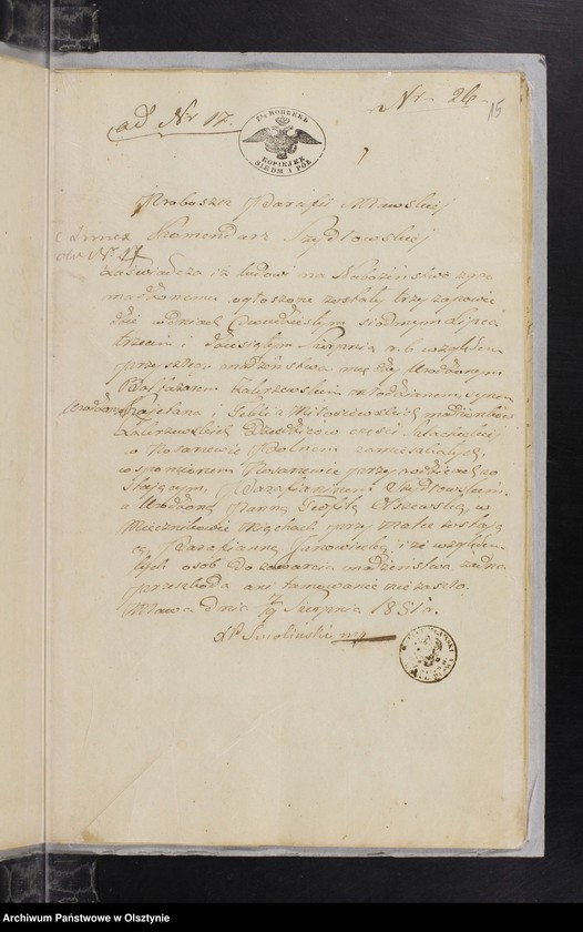image.from.unit.number "Annexa z parafii Janowiec w roku 1851"