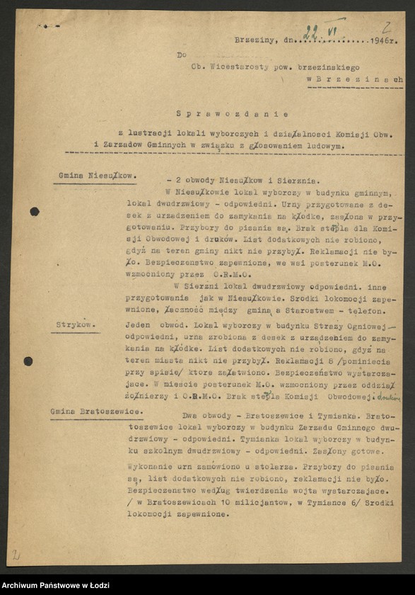 Obraz 3 z jednostki "Sprawozdania z przygotowań do Referendum Ludowego, sprawozdania z przebiegu [głosowania]"