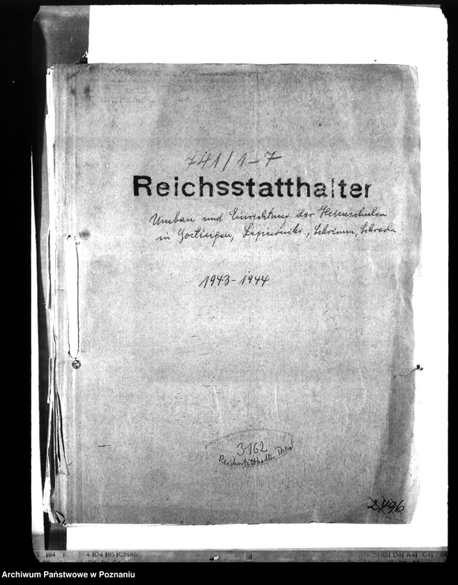 Obraz 4 z jednostki "Umbau und Einrichtung der Heimoberschulen in Gostingen, Łagiewniki, Schrimm, Schroda"