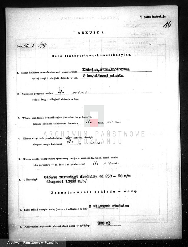 Obraz 15 z jednostki "Kwestionariusz Wodociągi Miejskie w Kościanie"