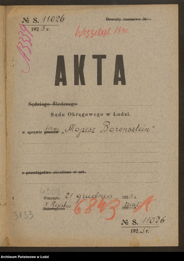 Obraz 2 z jednostki "Mojżesz Borensztajn – sprzedaż trykotów, haftów, koronek"