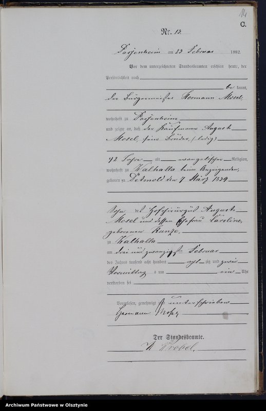 Obraz 16 z jednostki "Sterbe-Haupt-Register Nr 1 - 63"