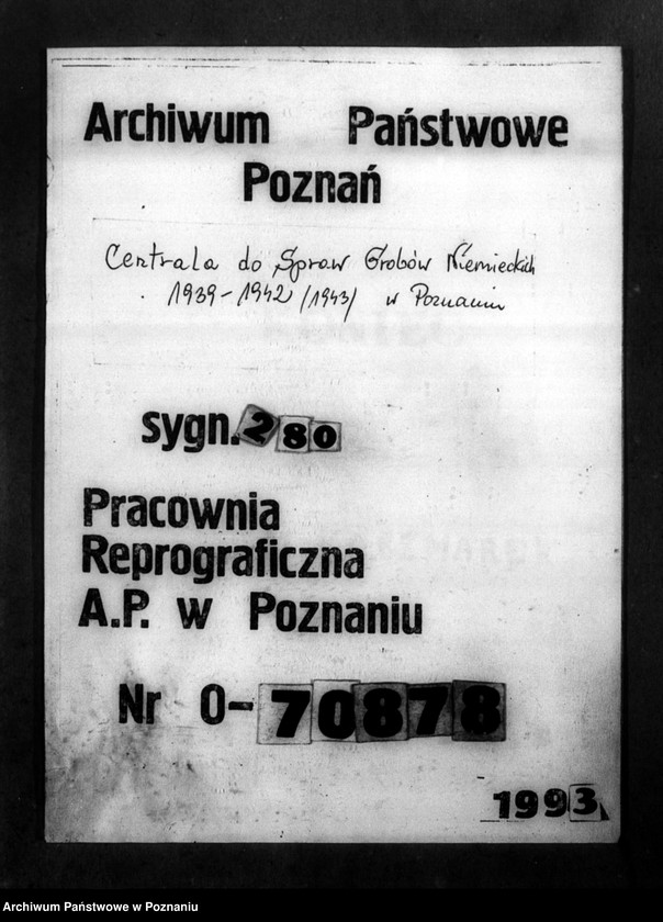Obraz 1 z jednostki "Schriftwechsel mit den Kreisen aus Ostund Westpreussen - w sprawie Niemców, którzy zginęli w 1939 roku"