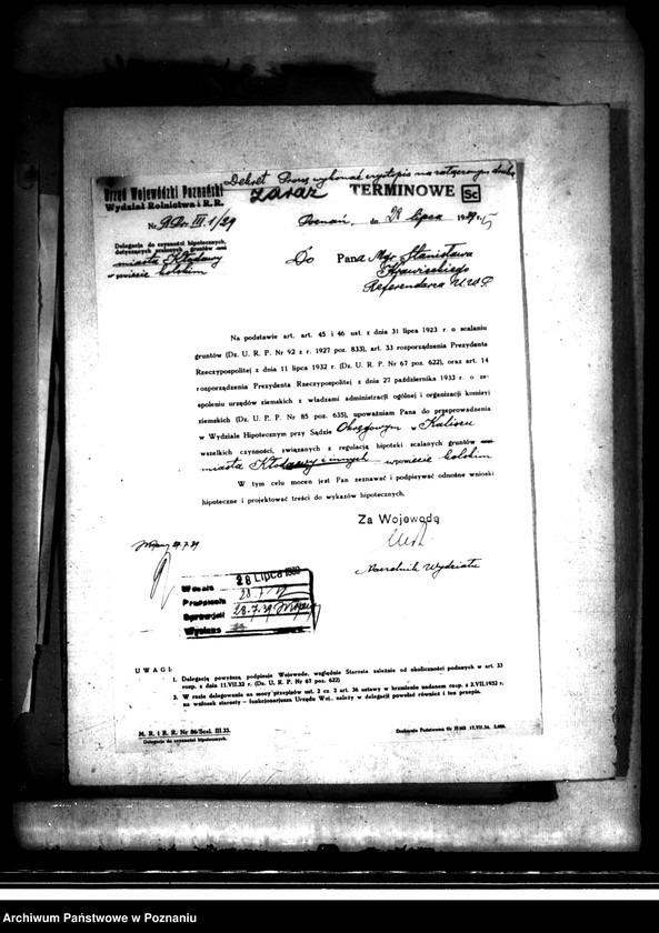 Obraz 9 z jednostki "Regulacja hipoteczna scalonych gruntów miasta Kłodawa powiatu kaliskiego"