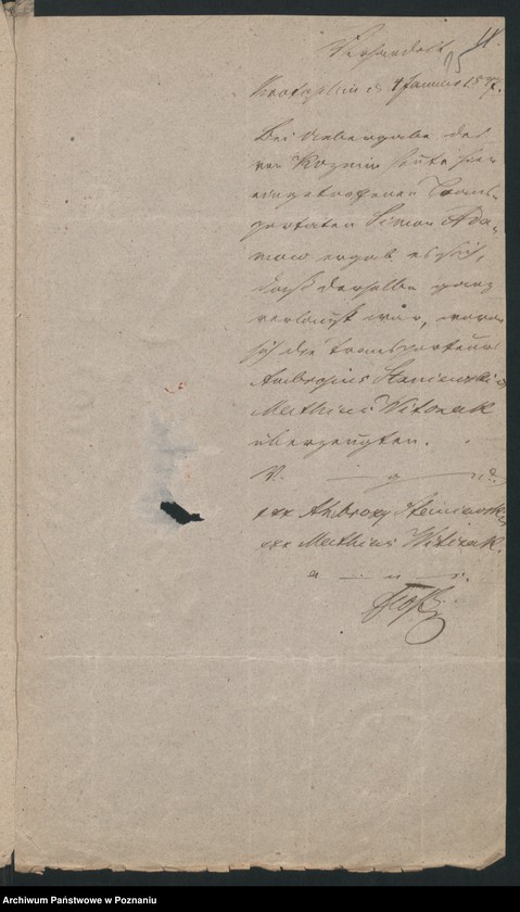 Obraz 19 z jednostki "A. betr. die Auslieferung des russischen Dezerteurs Simon Adamow aus Kalisch"