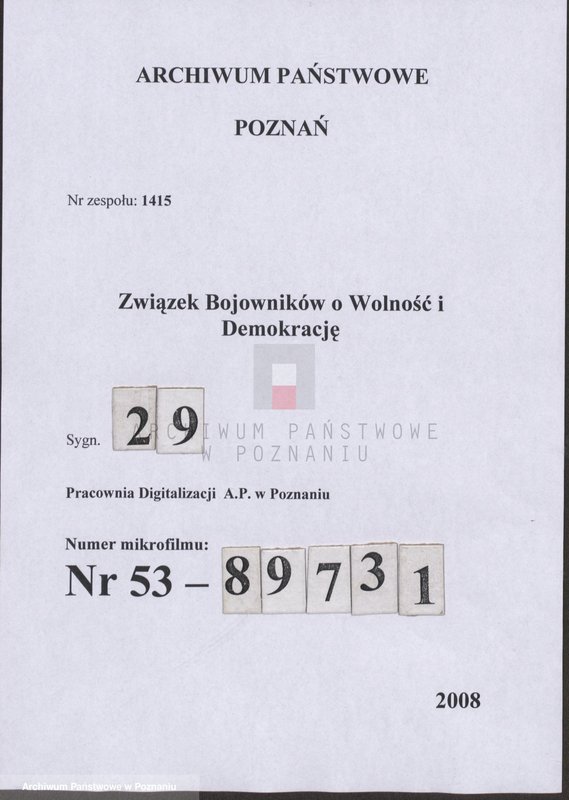 Obraz 1 z jednostki "Materiały sprawozdawcze na Vl Okręgowy Zjazd Delegatów Związku Bojowników o Wolność i Demokrację w Poznaniu."