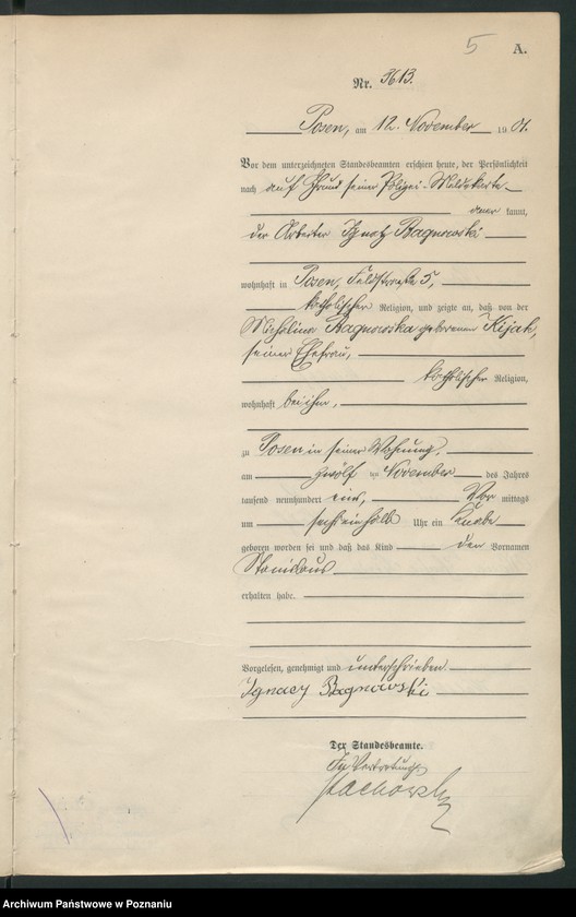 Obraz 8 z jednostki "Księga miejscowa urodzeń t. VII"