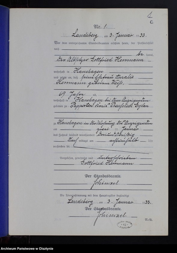 image.from.unit.number "Sterbe-Neben-Register Nr 1 - 20 [ Księga zgonów - wtóropis ]"