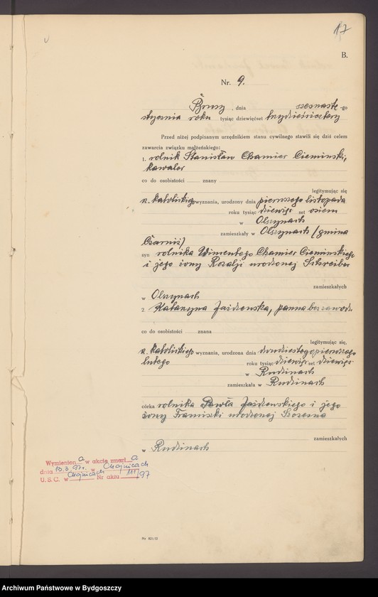 image.from.unit.number "Akta małżeństw - pierwopis nr 1-71"