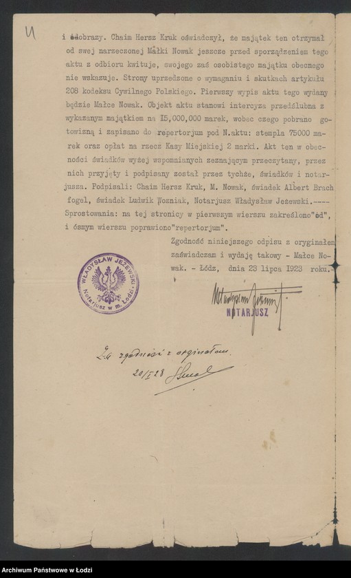 Obraz 6 z jednostki "Chaim Hersz Kruk – sprzedaż manufaktury"