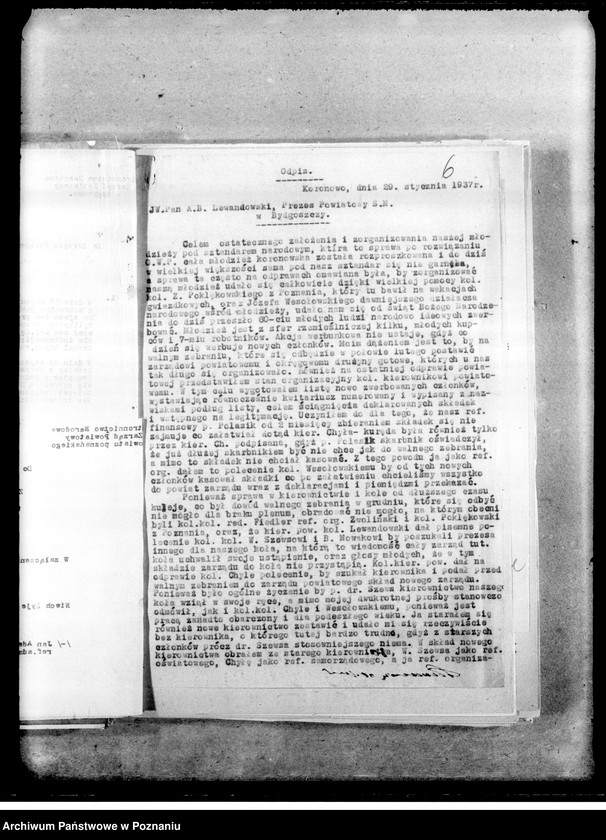 Obraz 10 z jednostki "Zarządzenia i okólniki. Korespondencja dotycząca spraw organizacyjnych i personalnych członków Stronnictwa - powiadomienia o odprawach, zebraniach, zmiany osobowe itp.."