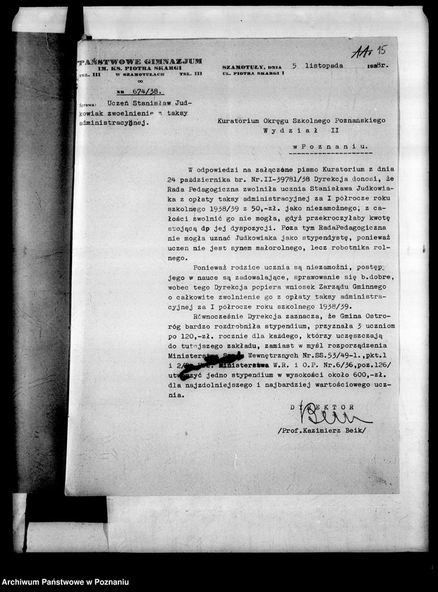 Obraz 18 z jednostki "Państwowe Liceum i Gimnazjum- Szamotuły [spis abiturientów]"