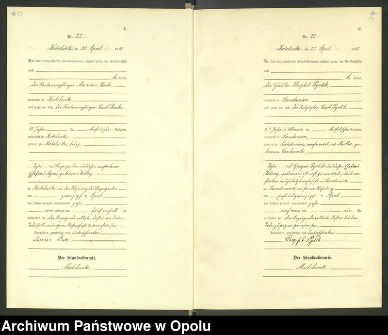 image.from.unit.number "Urząd Stanu Cywilnego Kobylice Księga Zgonów Rok 1910-1911"