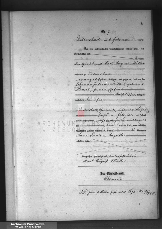 Obraz 10 z jednostki "[Księga aktów urodzeń]"