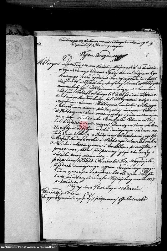 image.from.unit.number "Dowody do akt małżeństw Parafii Lejpuny z roku 1862"
