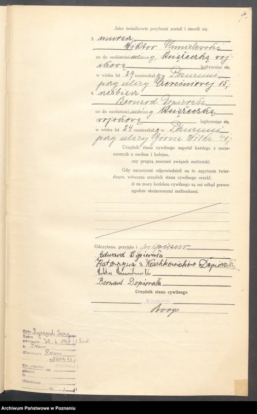 Obraz 10 z jednostki "Księga miejscowa małżeństw tom I [Rejestr główny małżeństw]"