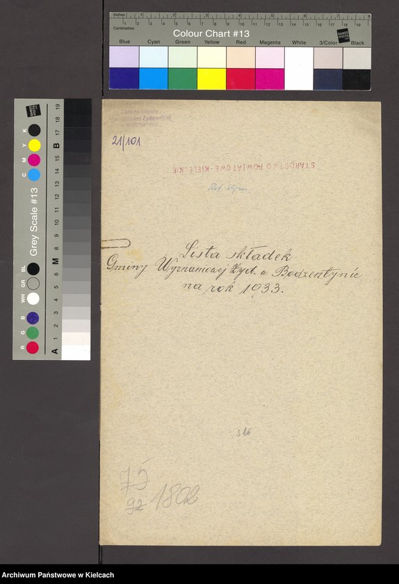 Obraz 2 z jednostki "Lista składek gminy wyznaniowej żydowskiej w Bodzentynie na 1933 r"